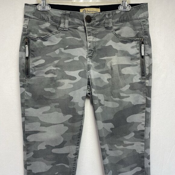 DEMOCRACY Ab Technology Camouflage Mid-Rise Skinny Pants Women Sz 6 Gray Stretch - Picture 13 of 16